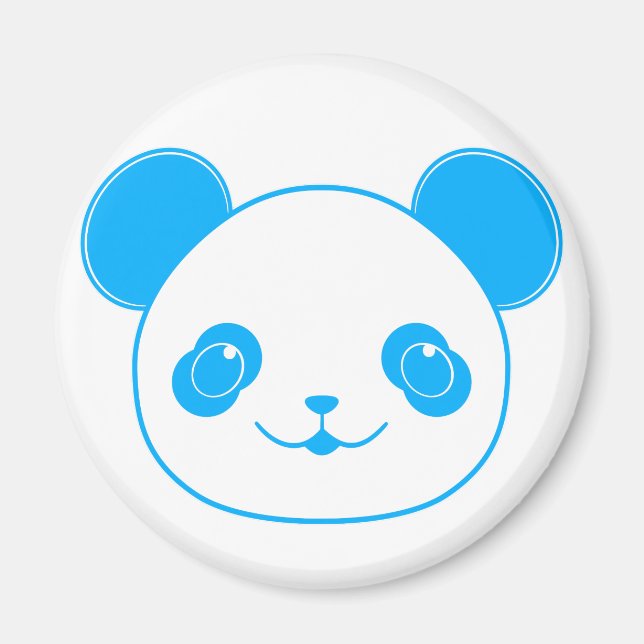 Aimant Ours bleu Kawaii Panda (Devant)