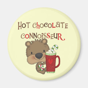 Aimant Ours de garçon de connaisseur de chocolat chaud
