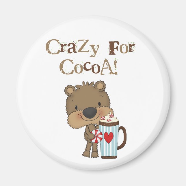 Aimant Ours de garçon fou pour des vacances de cacao (Devant)
