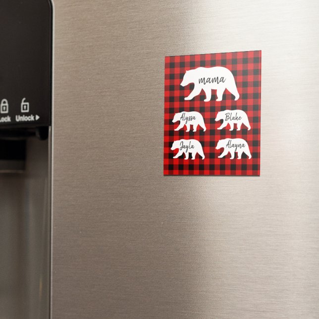 Aimant Ours De Mama Blanc Et Rouge Moderne (Créateur téléchargé)