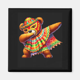 Aimant Ours en peluche Dabbing Lucha Libre Cinco De Mayo