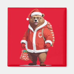 Aimant Ours En Père Noël Costume Adorable Fantaisie Anima