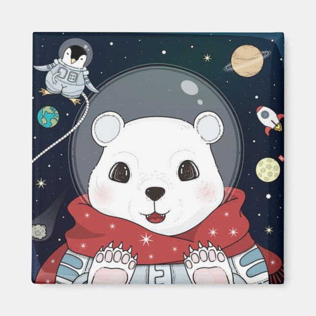 Aimant Ours Espace Cute (Devant)