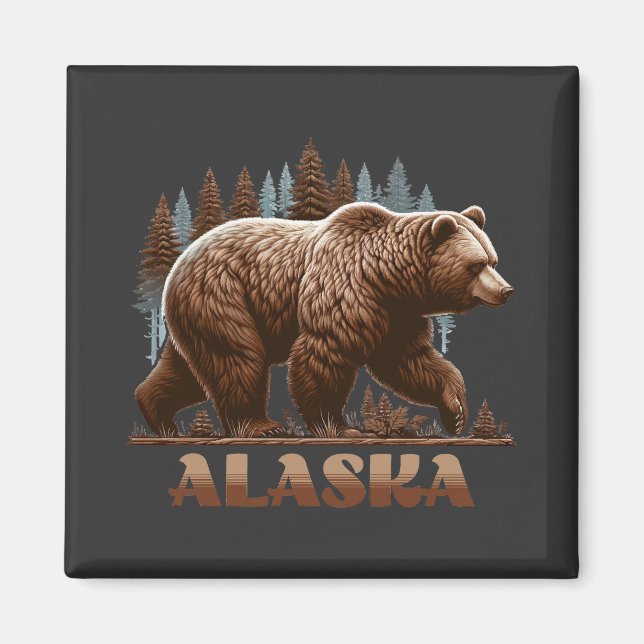 Aimant Ours grizzli de l'Alaska (Devant)