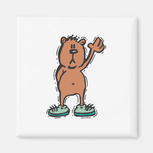Aimant ours mignon en basket