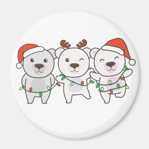 Aimant Ours Polaire Animaux de Noël Mignonne Ours Polaire