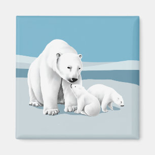 Aimant Ours polaire et oursons
