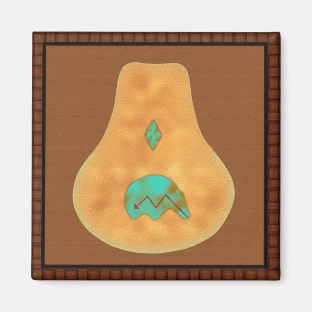 Aimant Ours Zuni Turquoise d'Amérique (Devant)