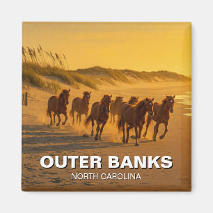 Aimant Outer Banks Caroline du Nord Chevaux Voyage