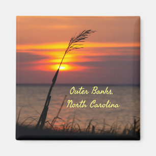 Aimant Outer Banks North Carolina Beach Sunset Orange Sky