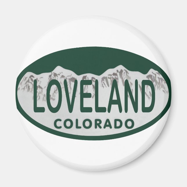 Aimant Oval de licence Loveland (Devant)