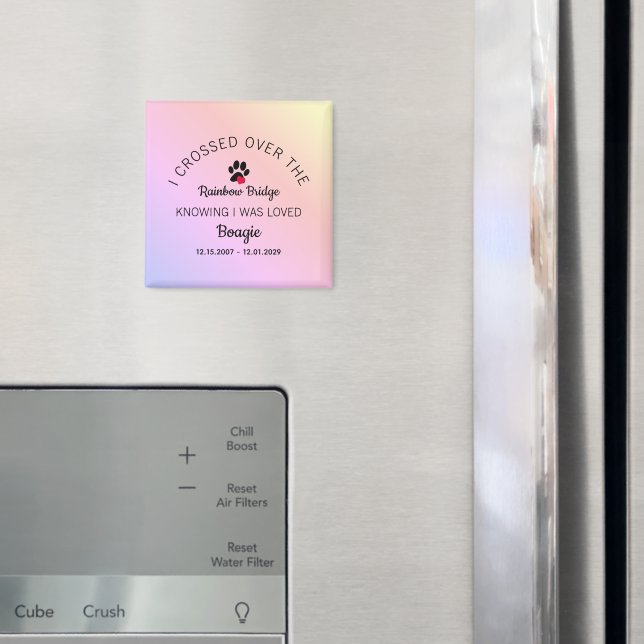 Aimant Over The Rainbow Bridge Custom Pet Memorial (In situ (réfrigérateur))