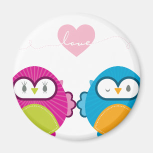 Aimant OWL LOVE :: fille vive + garçon