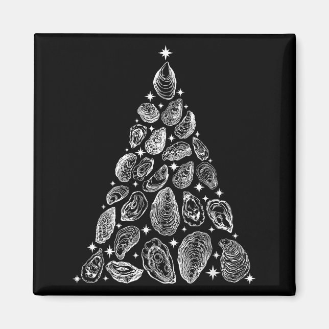 Aimant Oyster Christmas Tree Seafood Shellfish Holiday Be (Devant)