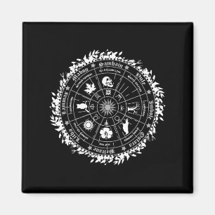 Aimant Pagan Roue De L'Année Sorcière Wicca Joyeux Ostara