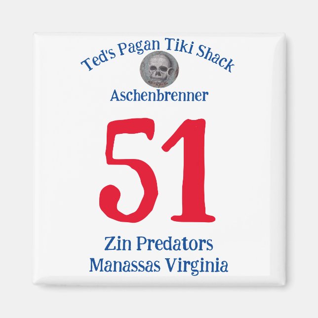 Aimant Pagan Tiki Shack Zin Predators Manassas VA (Devant)