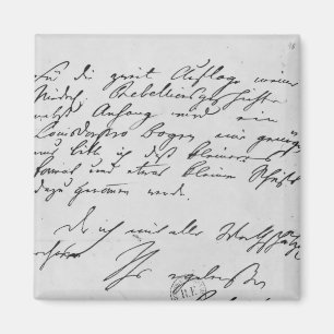 Aimant Page de texte avec sa signature