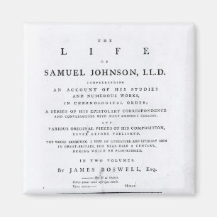 Aimant Page de titre, de "La vie de Samuel Johnson"