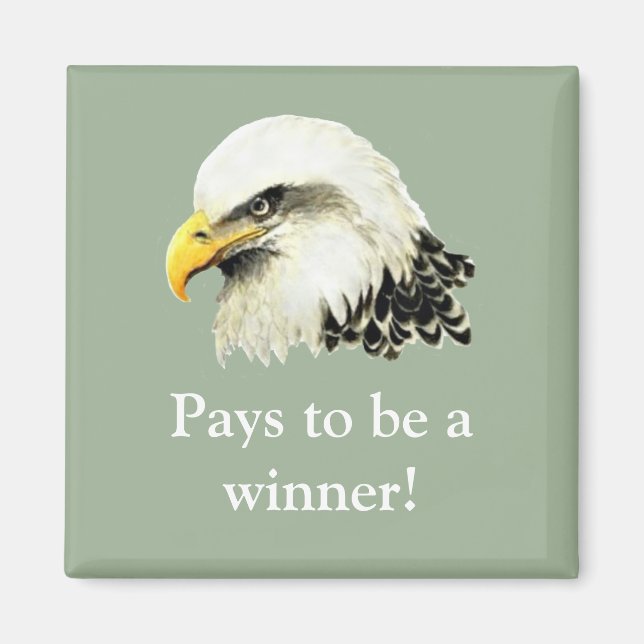 Aimant Paie d'être un gagnant, Citation USA Military Bald (Devant)