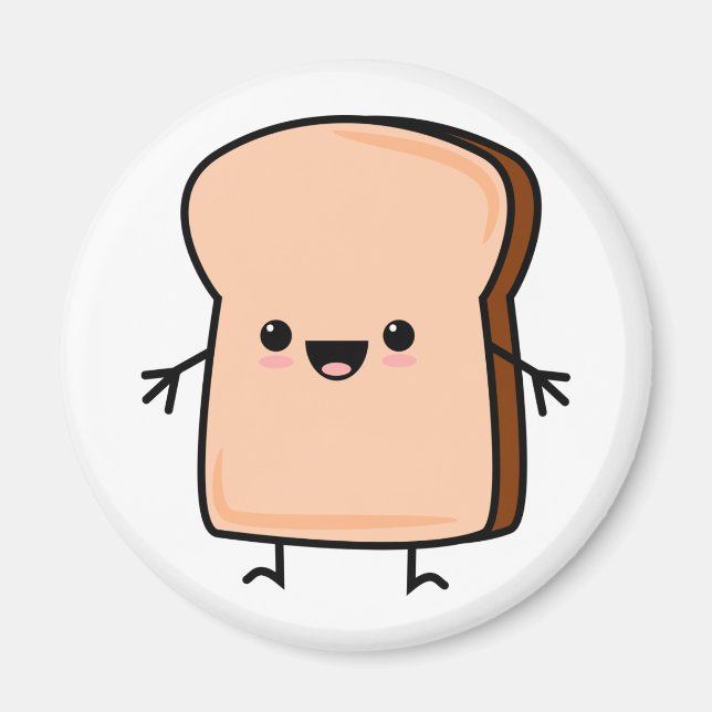 Aimant Pain de pain de toast mignon (Devant)