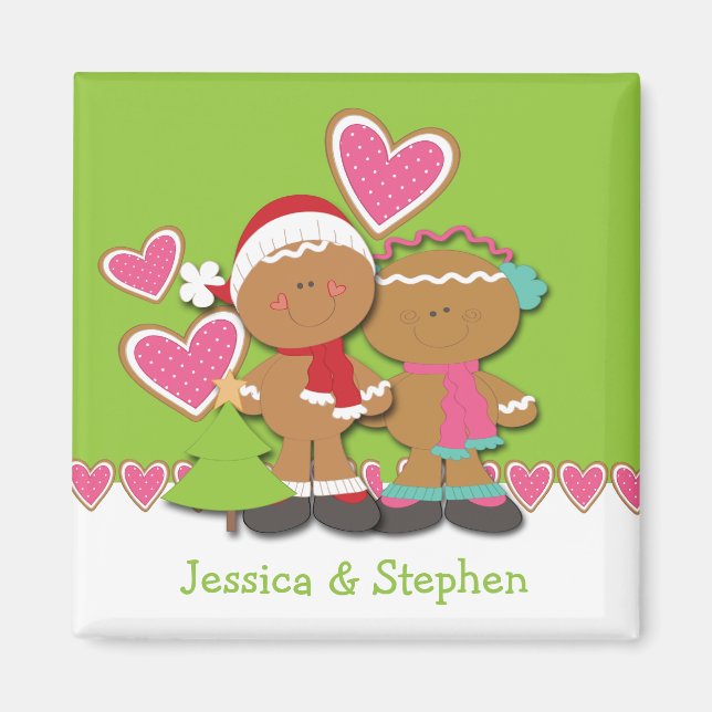 Aimant Pain d'épice Cookie Couple Noël (Devant)