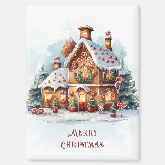 Aimant Pain d'épices Maison de Noël Magnat de Noël (Recto)