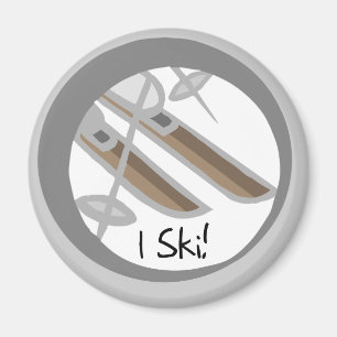 Aimant Paires de T-shirts et de cadeaux de ski des skis I