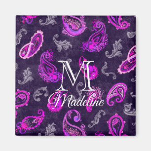Aimant Paisley violet vintage