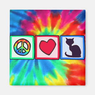 Aimant Paix, amour, chats