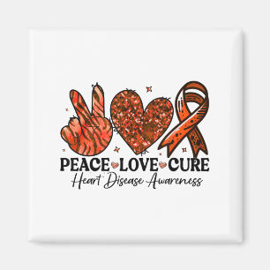 Aimant Paix Amour Cure Rubans Rouges Soutien Maladie Card