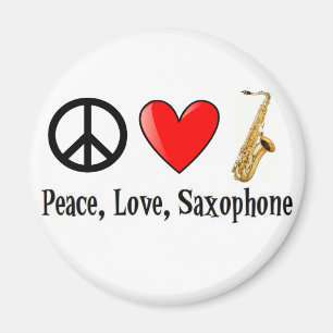 Aimant Paix, amour, et saxophone