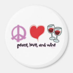 Aimant Paix, amour et vin
