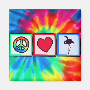 Aimant Paix, Amour, Flamants roses