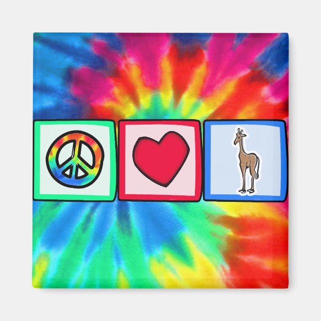 Aimant Paix, Amour, Giraffes (Devant)