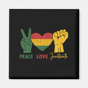Aimant paix amour Juneteenth avec cœur de drapeau africai