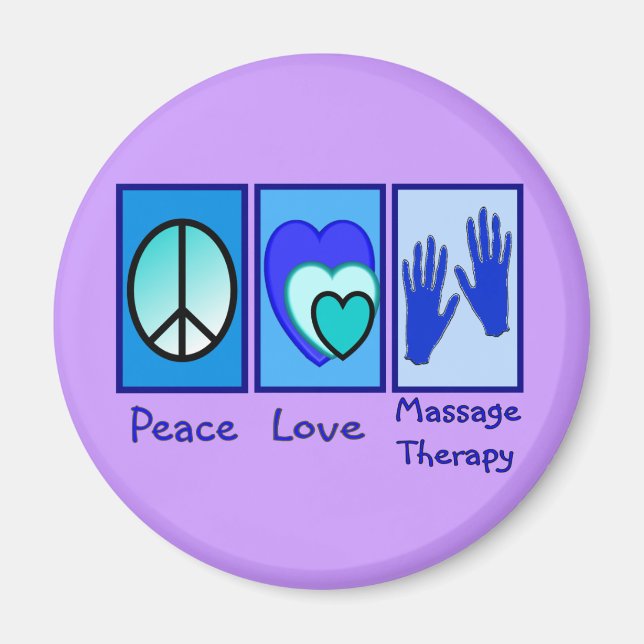 Aimant Paix, Amour, Massage-Thérapie Cadeaux (Devant)