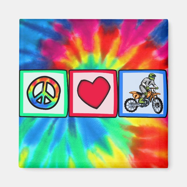 Aimant Paix, Amour, Motocross (Devant)