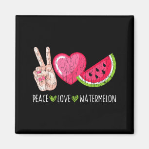 Aimant Paix Amour Pastèque Drôle Été Amateur de Fruits