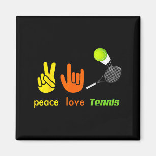 Aimant Paix Amour Tennis Drôle de Tennis Amoureux Signe d