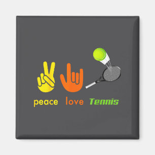 Aimant Paix Amour Tennis Drôle de Tennis Amoureux Signe d