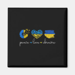 Aimant Paix Amour Ukraine Couleurs du drapeau ukrainien U
