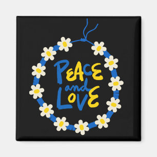 Aimant Paix et amour Ukraine Fleur Wreath