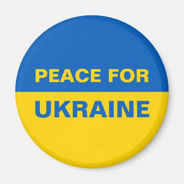 Aimant Paix pour l'Ukraine Pavillon ukrainien (Devant)