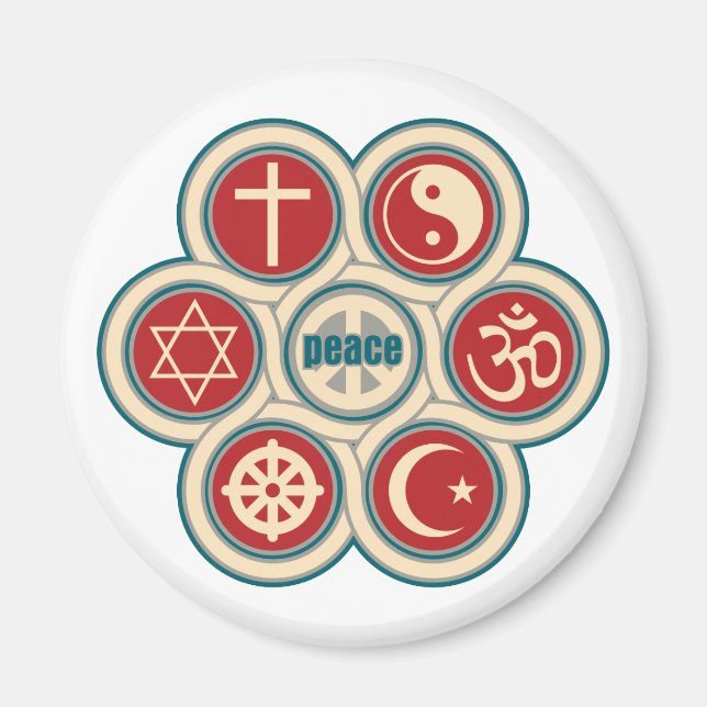 Aimant Paix religieuse mondiale (Devant)