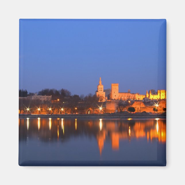 Aimant Palais des Papes à Avignon et le Rhône à (Devant)
