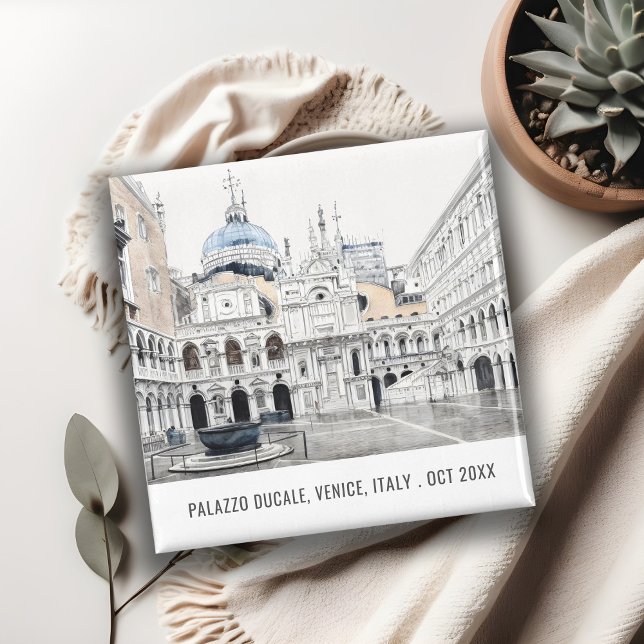 Aimant Palazzo Ducale Venise Italie Aquarelle Voyage (Créateur téléchargé)