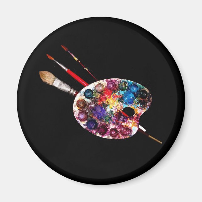 Aimant PALETTE DE COULEUR, Artiste-peintre (Devant)
