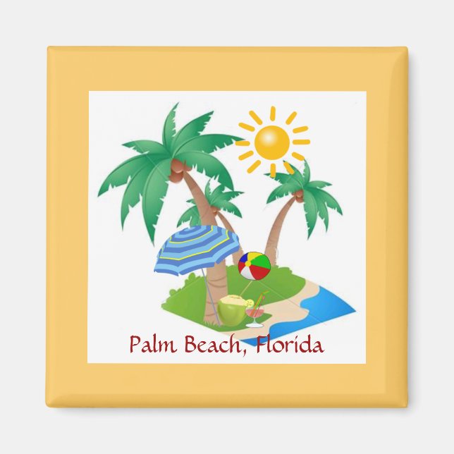 Aimant Palm Beach, Floride modèle magnétique du réfrigéra (Devant)