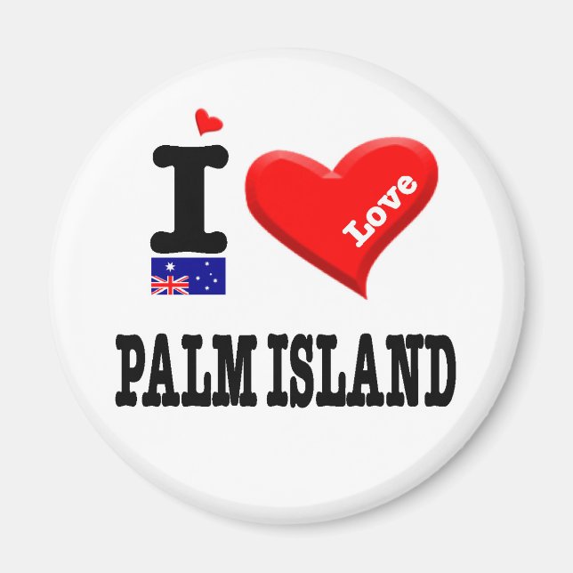 Aimant PALM ISLAND - I Love (Devant)