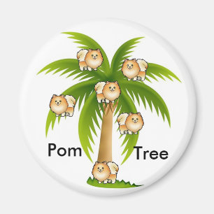 Aimant Palmier avec Pomeranians